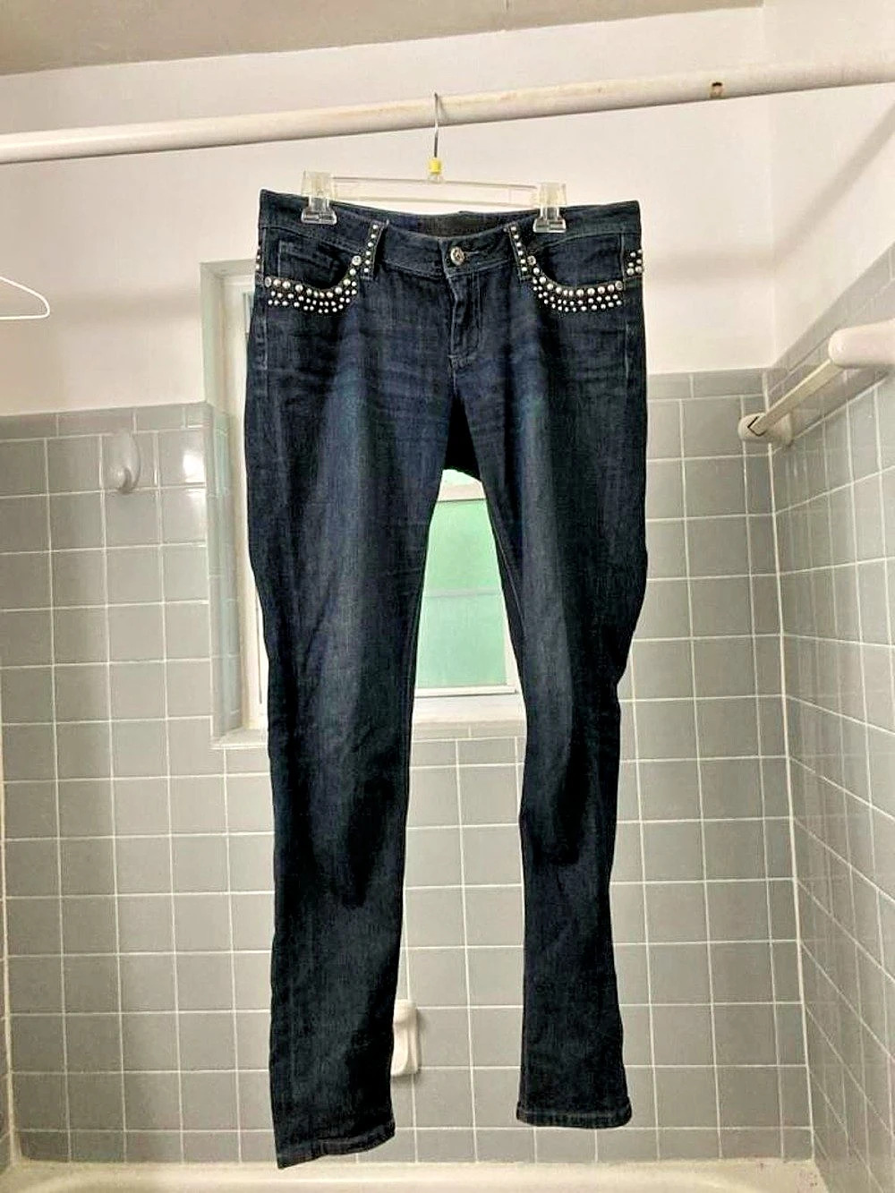 bebe Studded Skinny Jeans